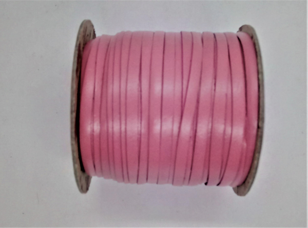 Känguru - Flechtband - Flechtlederriemen - Meterware  4,7mm lose - Alt Rosa